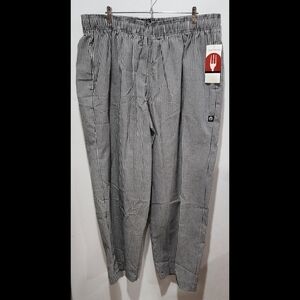CHEF WORKS Chef Pants Mens Size 4XL Black/White Gingham Check NWT